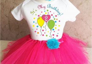 2nd Birthday Dresses Pink Blue Balloons Girl 2nd Second Birthday Shirt Tutu