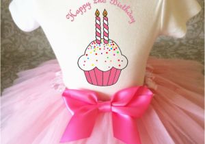 2nd Birthday Girl Outfits Cupcake Pink Two Candles 2nd Birthday Shirt Tutu Party