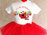 2nd Birthday Girl Outfits Elmo Red Rainbow Balloons 2nd Second Birthday Shirt Tutu