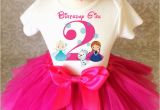 2nd Birthday Girl Outfits Frozen Pink Anna Elsa Olaf Second 2nd Birthday Shirt Tutu