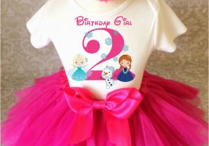 2nd Birthday Girl Outfits Frozen Pink Anna Elsa Olaf Second 2nd Birthday Shirt Tutu