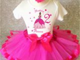 2nd Birthday Girl Outfits Hot Pink Tiana Princess Frog and 2nd Second Birthday Shirt