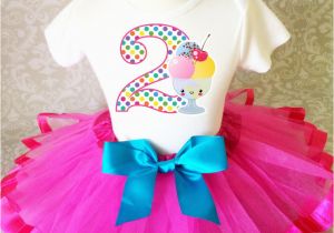2nd Birthday Girl Outfits Ice Cream Scoops Hot Pink 2nd Second Birthday Shirt Tutu