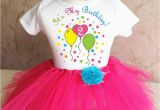 2nd Birthday Girl Outfits Pink Blue Balloons Girl 2nd Second Birthday Shirt Tutu