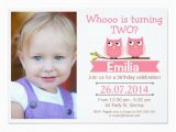 2nd Birthday Invitation Wording Samples Girls Photo Owl 2nd Birthday Invitation Zazzle