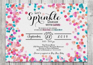 2nd Birthday Invitations for Twins Baby Boy Girl Twins Sprinkle Shower Invite Glitter