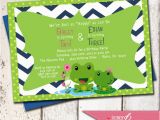2nd Birthday Invitations for Twins Hoppy Froggy Custom Birthday Invitation Boy Girl