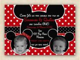 2nd Birthday Invitations for Twins Mickey and Minnie Mouse Twin Birthday Party Invitation