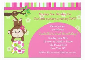 2nd Birthday Party Invites Monkey 2nd Birthday Party Invitations Zazzle Com