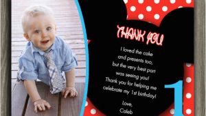 2nd Birthday Thank You Card Wording Printable Mickey Mouse Photo Thank You Card Birthday