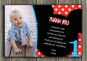 2nd Birthday Thank You Card Wording Printable Mickey Mouse Photo Thank You Card Birthday