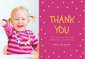 2nd Birthday Thank You Cards Birthday Card Templates Canva