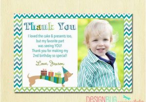 2nd Birthday Thank You Cards Matching Dog Birthday Thank You Card Diy Printable Thank You