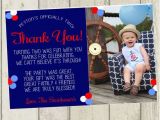 2nd Birthday Thank You Cards Second Birthday Thank You Card Nautical Thank You Card