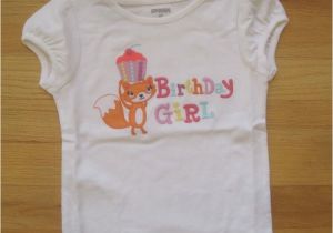 2t Birthday Girl Shirt toddler Girl Gymboree Fox Cupcake Birthday Girl White