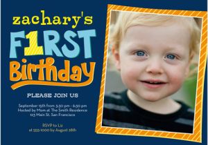 3 Year Old Boy Birthday Party Invitations Year Of Firsts 5×7 Photo Card Birthday Invitations