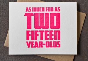 30 Year Old Birthday Cards 30th Birthday Card Neon Pink Fun as Two Fifteen Year Olds