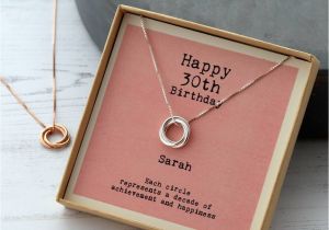 30 Year Old Birthday Gifts for Her Sterling Silver Happy 30th Birthday Necklace by attic