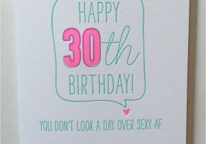 30th Birthday Card Messages Funny 30th Birthday Card Funny Card for 30th Birthday Letterpress