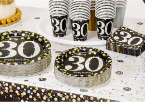30th Birthday Decorations Black and White Sparkling Celebration 30th Birthday Party Supplies Party