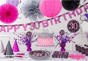 30th Birthday Decorations Pink Pink Sparkling Celebration 30th Birthday Party Supplies