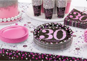 30th Birthday Decorations Pink Pink Sparkling Celebration 30th Birthday Party Supplies