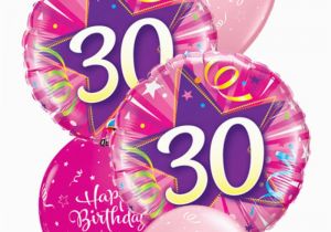 30th Birthday Flowers and Balloons Pink 30th Birthday Balloon Bouquet Party Fever