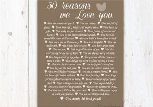 30th Birthday Gifts for Him Canada 50th Birthday Present Reasons We Love You 30th 40th 60th