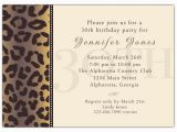 30th Birthday Invitation Sayings Cheetah 30th Birthday Invitations Paperstyle