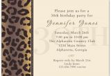 30th Birthday Invitation Wording Samples Cheetah 30th Birthday Invitations Paperstyle