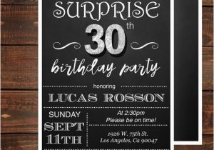 30th Birthday Invitations for Men Surprise 30th Birthday Invitations for Him Mens 30th