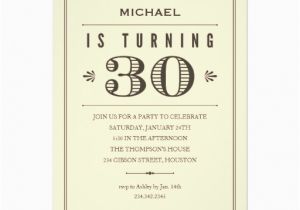 30th Birthday Invites Wording 30th Birthday Invitations for Men Zazzle