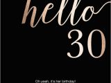 30th Birthday Party Invitations for Her 30th Birthday Invitation Modern Gold Foil Hello 30 by