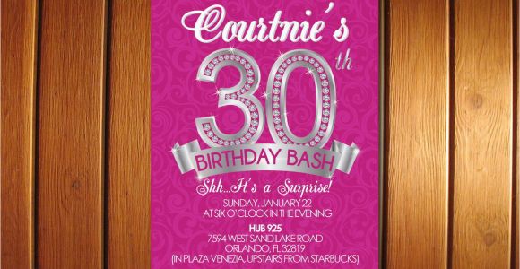 30th Birthday Party Invitations for Her 30th Birthday Invitation Surprise 30th for Her Adult