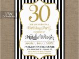 30th Birthday Party Invitations for Her 30th Birthday Invitations Black Gold Glitter 20th