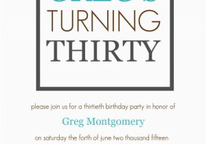 30th Birthday Party Invite Wording Birthday Invitation Template 30th Birthday