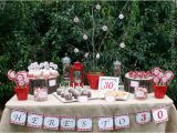 30th Birthday Table Decorations Cake Creative Co Real Parties A Rustic Red 30th Birthday