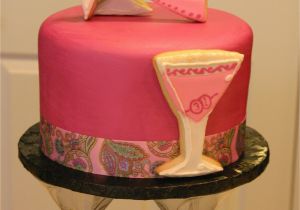 31st Birthday Decorations Pink and Magenta Martini themed Cake the Client Wanted A