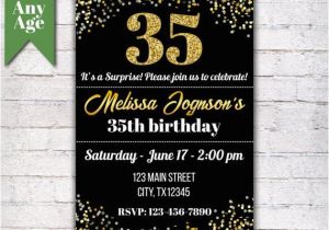 35th Birthday Invitations 35th Birthday Invitation Birthday Party Invite Printable