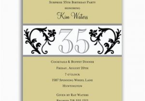 35th Birthday Invitations Elegant Vine Chartreuse 35th Birthday Invitations Paperstyle
