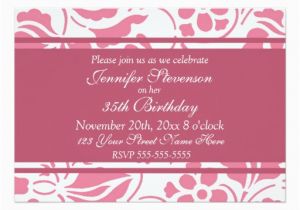 35th Birthday Party Invitations Floral 35th Birthday Party Invitation Card Ladyprints