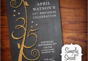 35th Birthday Party Invitations Items Similar to Glitter Glam 35th Birthday Invitation