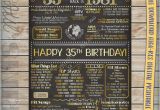 35th Birthday Present for Him 35th Birthday 1981 Chalkboard Poster Sign by Printsbymadesign