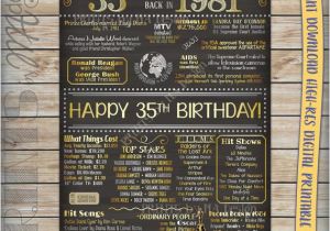 35th Birthday Present for Him 35th Birthday 1981 Chalkboard Poster Sign by Printsbymadesign