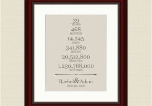39th Birthday Gift Ideas for Him 39th Wedding Anniversary Gift for Parents 39 Year