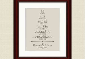 39th Birthday Gift Ideas for Him 39th Wedding Anniversary Gift for Parents 39 Year