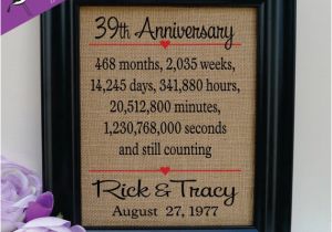 39th Birthday Gift Ideas for Him Items Similar to 39th Anniversary 39th Wedding