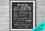 39th Birthday Ideas for Him 39th Anniversary Etsy