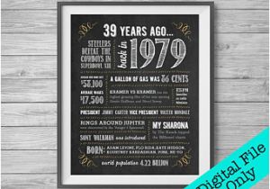 39th Birthday Ideas for Him 39th Anniversary Etsy