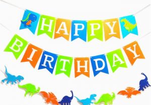 3d Dinosaur Happy Birthday Banner Collection Image Wallpaper Kartun Dinosaurus